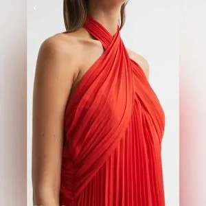 Reiss Dresses Reissroyahalter Neck Pleat Midi Dress Poshmark